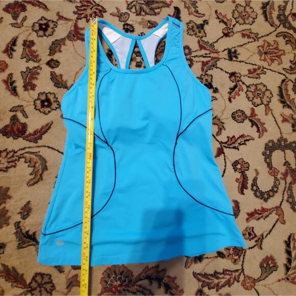 Athleta Energy Tank Top Built In Bra Teal Women's Size Small - Picture 16 of 16